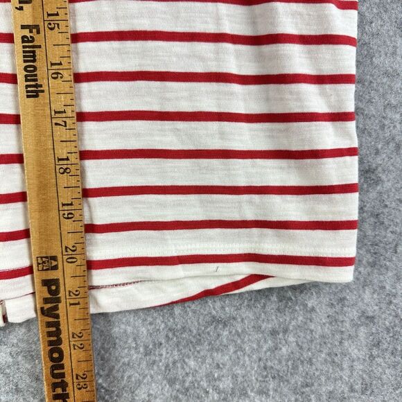 Old Navy Top Womens M Red Striped High Hip Short Sleeve Slub Knit Shirt NEW - Picture 10 of 13